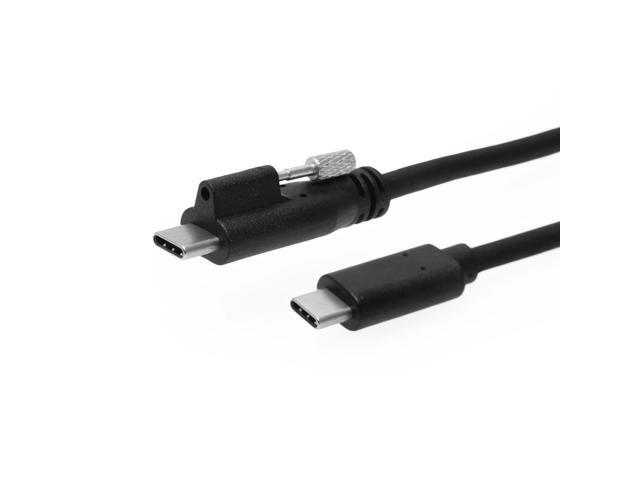 Coolgear 6ft. USB Single Screw Lock Type-C to C Male Cable 10GB Data 5A Power