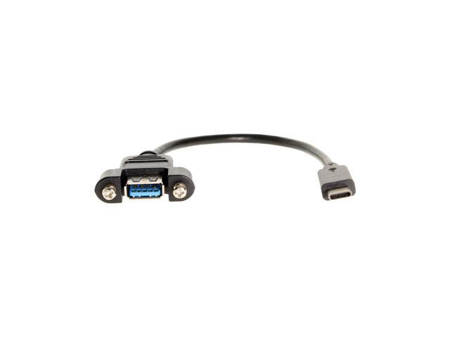 Coolgear USB Type-C Male to USB 3.1 Type-A Female Panel Mount Cable