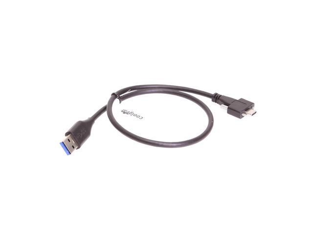 Coolgear Secure USB-C to USB-A Cable 20in Screw Lock for Stable Connections, 5Gbps Data, 3A Power