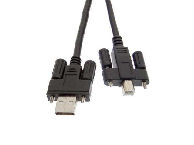 USBGear USB 2.0 Screw Lock Hi-Speed A to B Device Cable 15ft. Black