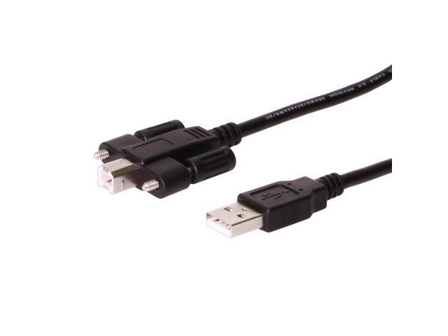 Coolgear Screw Lock USB 2.0 Hi-Speed A Non-Locking to B Locking Device Cable