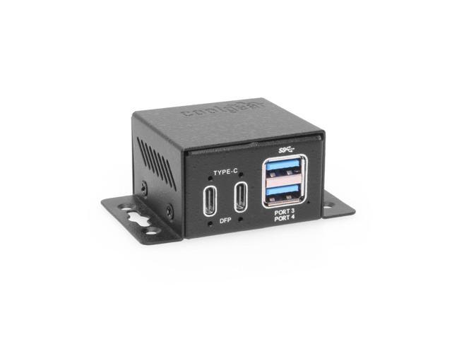 Coolgear 4 Port USB 3.2 Gen 1 Type-C & A Micro Powered Hub w/ ESD Surge Protection & Power Adapter