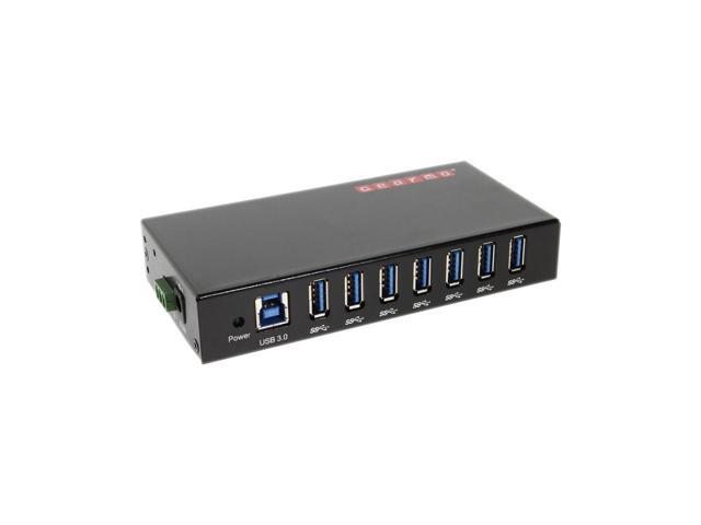 Gearmo USB 3.0 7 Port Din Rail Mountable Hub Metal Chassis with Power Adapter
