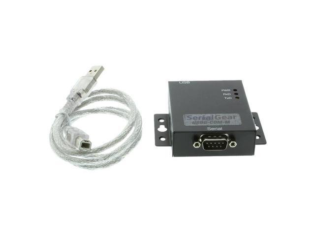Coolgear USB 2.0 to Serial High-Speed RS-232 Industrial Adapter Metal Case with Mounting Flanges