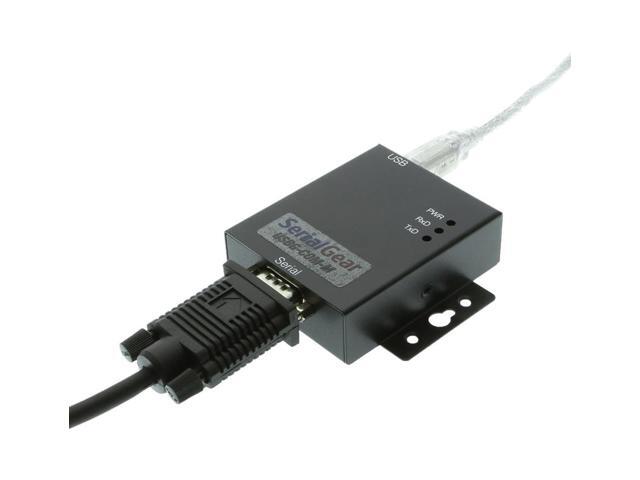 Coolgear USB 2.0 to Serial High-Speed RS-232 Industrial Adapter Metal Case with Mounting Flanges