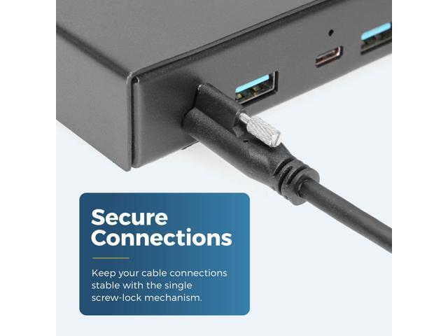 Coolgear 6ft. USB Single Screw Lock Type-C to C Male Cable 10GB Data 5A Power