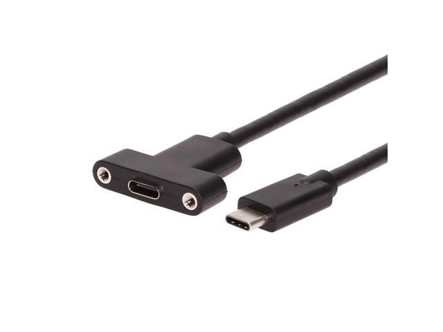 Coolgear USB 3.2 Gen 2 Type-C Male to Female High Quality Panel Mount Cable 8 Inch