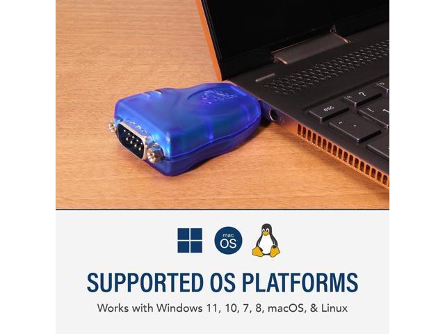 Coolgear USB RS232 Serial Adapter DB9 Male for Windows 7 (32/64 bit) Adapter Only