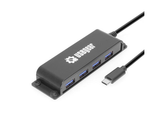 USBGear 4 Port USB 3.2 Gen 2 10Gbps Hub Type-C Host w/ Screw & Velcro Mount