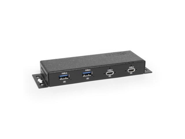 Coolgear Slim Series 180W USB-C PD Hub, 3-Port USB-C 60W Charging + 2-Port USB-A, 12-24V DC Input, Compact Industrial USB Charging Hub