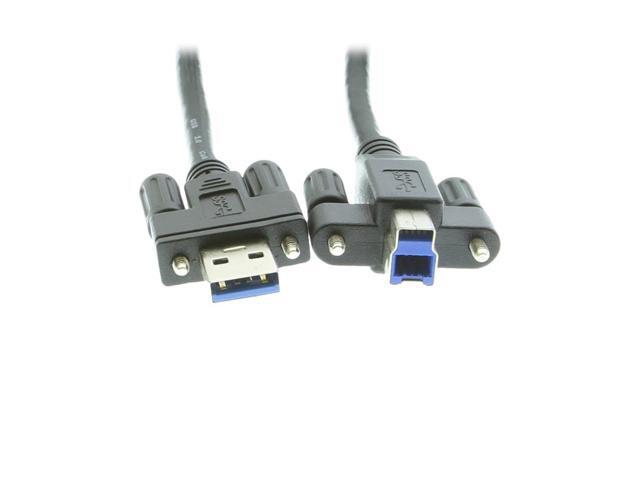Coolgear 5ft. USB 3 SuperSpeed A Male to B Male Screw Lock Cable