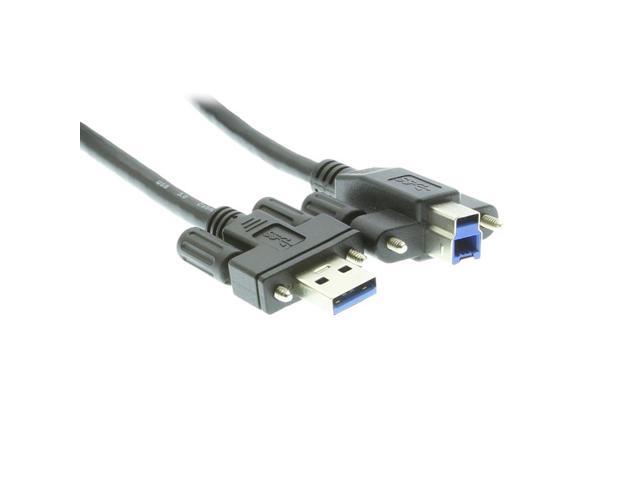 Coolgear 5ft. USB 3 SuperSpeed A Male to B Male Screw Lock Cable