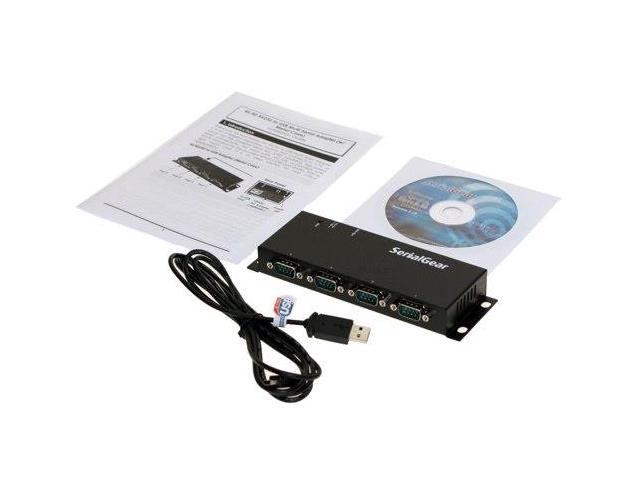 SERIALGEAR USB to Serial 4-Port DB-9 RS-232 Adapter with FTDI Chipset
