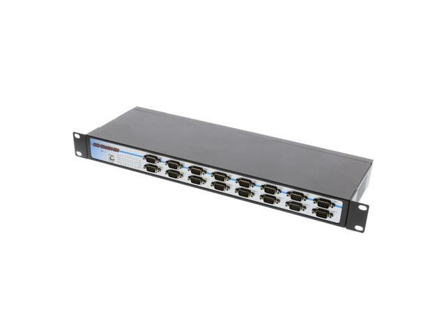 SerialGear 16 Port Rack Mountable RS-232 USB-to-Serial Adapter with Built in Power Supply