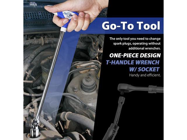 FIRSTINFO 3/8' Dr. 16mm Magnetic Universal Spark Plug Wrench With T Handle