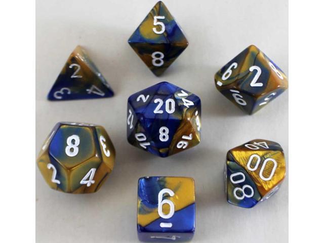 Poly Set Blue & Gold w/White (7) MINT/New