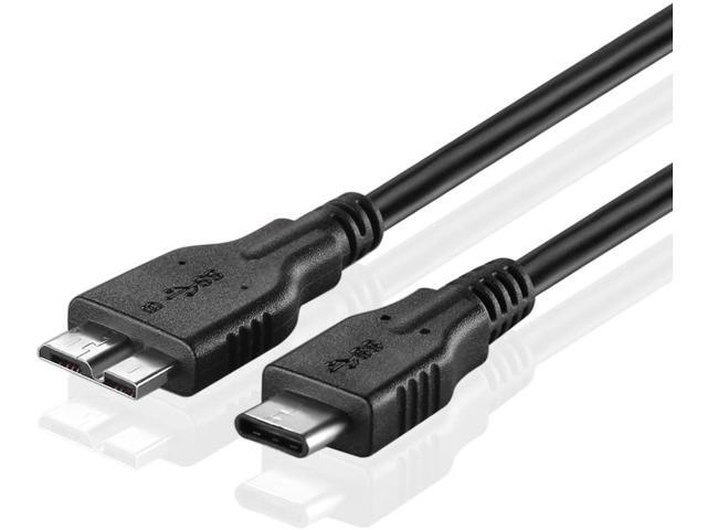 TNP USB Type C (USB-C) to Micro-B (Micro USB) Cable Adapter (3FT) Black - SuperSpeed USB 3.0 Male to Male Port Wire Cord Connector for New Apple.