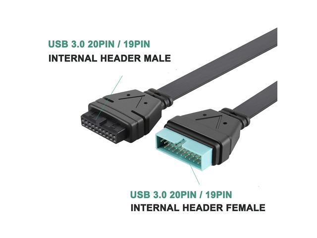 USB 3.0 Header Extension Cable, JoyReken USB 3.0 Internal 19/20 Pin Header Extender USB 3 Motherboard Adapter 7 inch