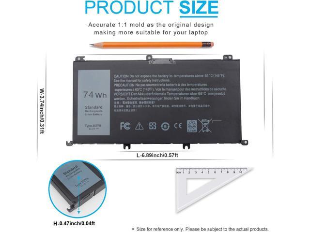 74Wh Type 357F9 71JF4 Battery Compatible with Dell Inspiron 15 7000 7559 7557 7567 7566 7759 15 5576 5577 INS15PD Series 15-7559 0GFJ6 P57F 071JF4...