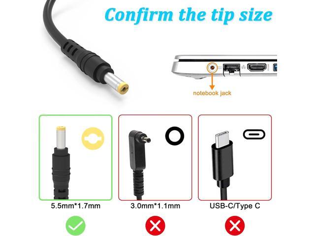 19V 3.42A 65W Laptop Charger Adapter for Acer Aspire E15 E1-532-2635 E1-571 E1-531 E3 E5 E5-511 E5-571 E5-573 E5-573G E5-575 E5-576G E5-575G E5-521...