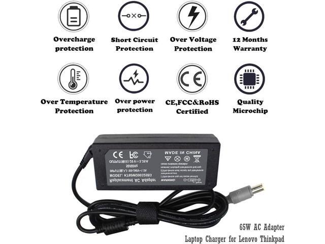 20V 3.25A 65W Adapter for Lenovo Thinkpad T400 T410 T420 T420S T430 T430s T430u T500 T510 T520 X120e X130e X131e X140e X200 X201 X220 X220T X230...