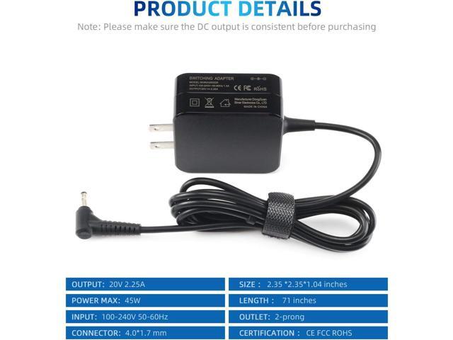 45W 20V 2.25A AC ADL45WCC Adapter Charger for Lenovo IdeaPad 510-15ISK 510-15IKB 110-14IBR 110-15ISK 110-15ACL Ideapad 110 510 710S Flex 4 5 Yoga...