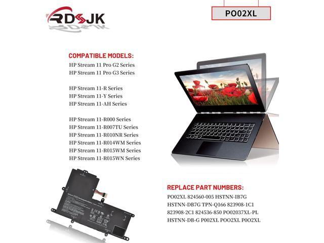 PO02XL Laptop Battery for HP Stream 11-R 11-R014WM 11-R010NR 11-Y 11-AH 11-AK 11-AH011WM Series P002XL 823908-1C1 824560-005 824536-850 HSTNN-IB7G...