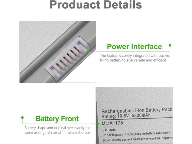 New Upgrade A1175 Laptop Battery for MacBook Pro 15 inch A1175 A1260 A1150 A1211 A1226 for (2006 2007 2008 Version) Apple MacBook pro Battery...