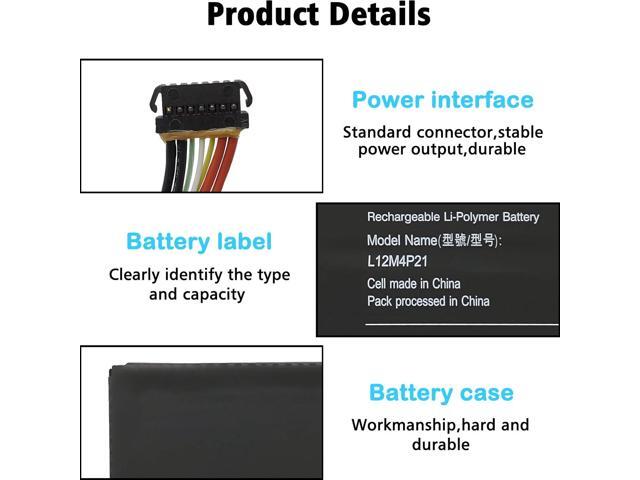 L12M4P21 Laptop Replacement Battery for Lenovo Yoga 2 Pro 13 Series L13S4P21 121500156 21CP5/57/128-2 7.4V 54WH/7400MAH 8-Cell