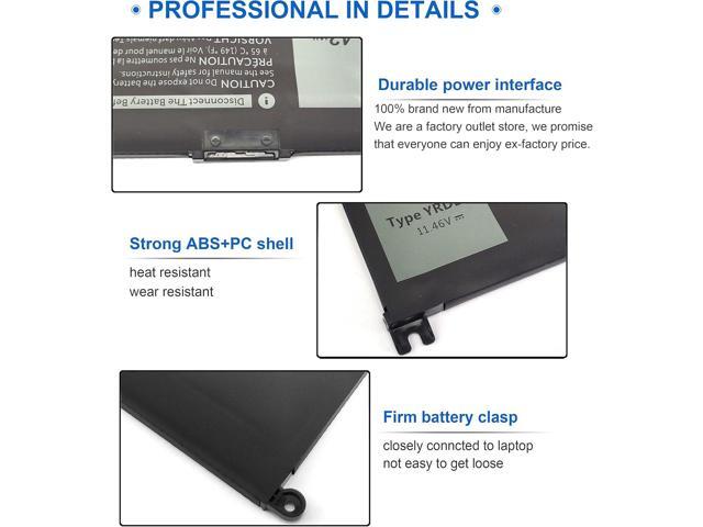 42Wh YRDD6 1VX1H Battery for Dell Inspiron 5482 5485 7586 3583 5491 5591 5481 3310 2-in-1 5593 5584 3493 3593 3793 5480 3582 5581 5590 3584 5493...