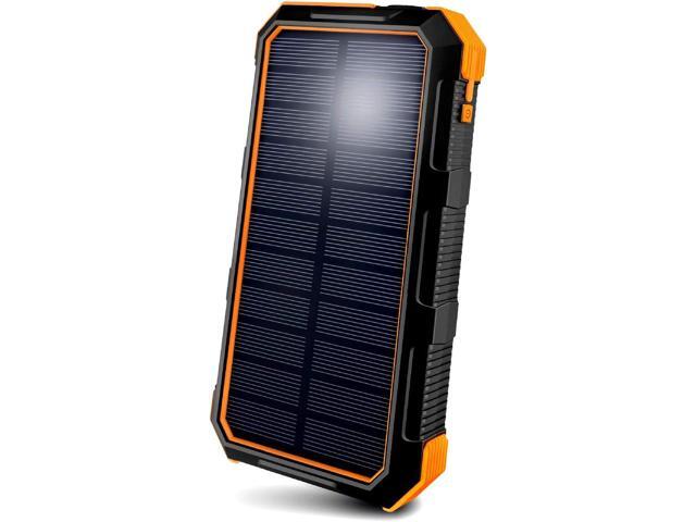 ToughTested 24,000 mAh Fast Charging Solar Power Bank, Portable Solar Charger External Battery Bank LED Flashlight, IP67 Waterproof, Dustproof,...
