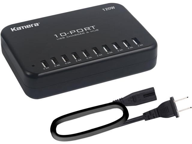 USB Charger 10-Port 120W, Multi-Port USB Charging Hub 24A Desktop Power Station for iPhone X/8/7/6S/6 Plus/5S, Ipad Pro/Air2/ Mini, Galaxy S9/S8/S6...
