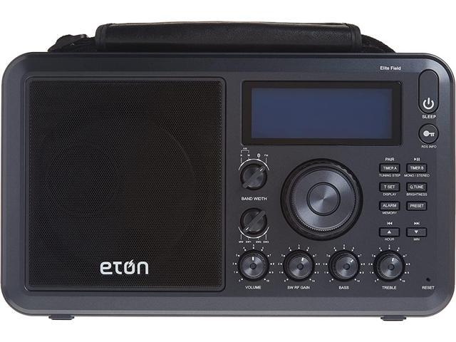 Eton - Elite Field AM/FM/Shortwave Desktop Radio with Bluetooth, Mineral Grey, 2-Band, Bluetooth Ready, LCD Display, Headphone Jack, Strong...