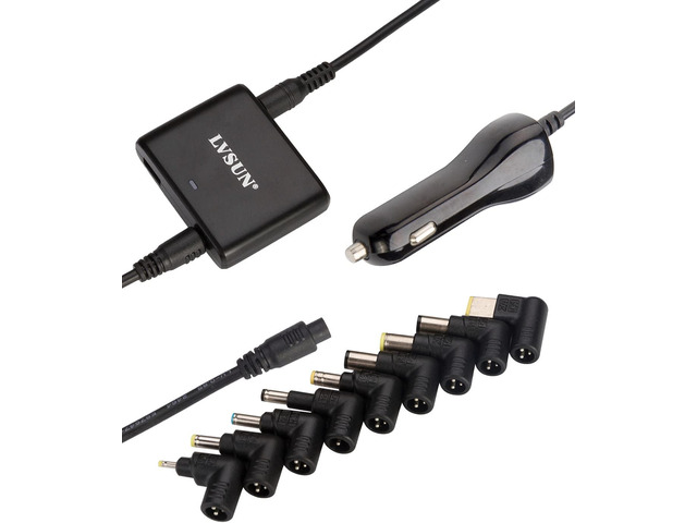 90W Universal Laptop Car Charger Ultra Small AC Cigarette Lighter Adapter with USB A Port 5v 2.4a Compatible for Asus, Hp, compaq, IBM, Gateway,...