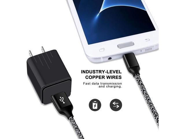 Android Charger, Android Phone Charger Micro USB Charger Cord Fast Charging Cable 6 ft Long with Wall Charger Block Plug for Samsung Galaxy S6 S7...