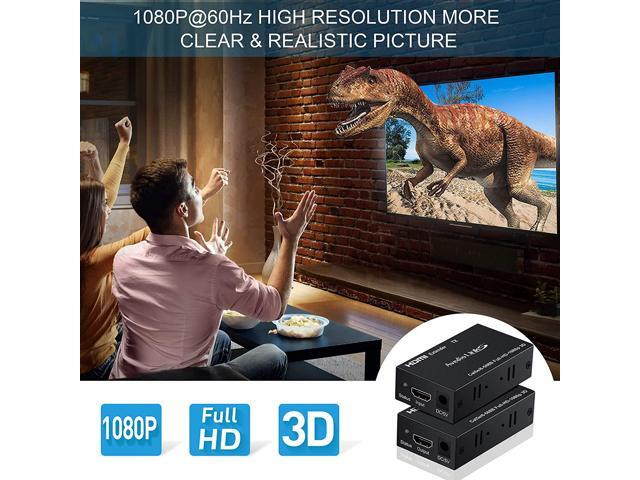 196ft/60m HDMI Extender, avedio links HDMI Extender Over Cat 5e/6/7, Digital HDMI Ethernet Extender Adapter Support Full HD 1080P 3D, EDID Copy,...