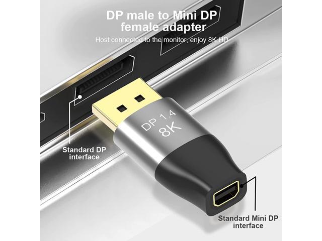 Displayport to Mini DisplayPort 8K Adapter 2-Pack, BolAAzuL Displayport 1.4 Cable Adapter Bi-Directional MDP to DP/DP Male to Mini DP Female...