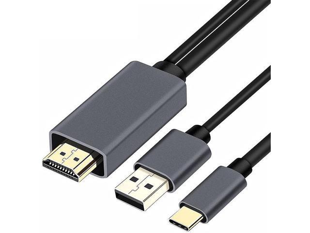 USB C to HDMI Cable Adapter 6ft, Dalkang 4K USB Type C to HDMI Cable with Charging Port Compatible for M-acBook Pro 2017-2020, i-Pad Pro, Samsung.