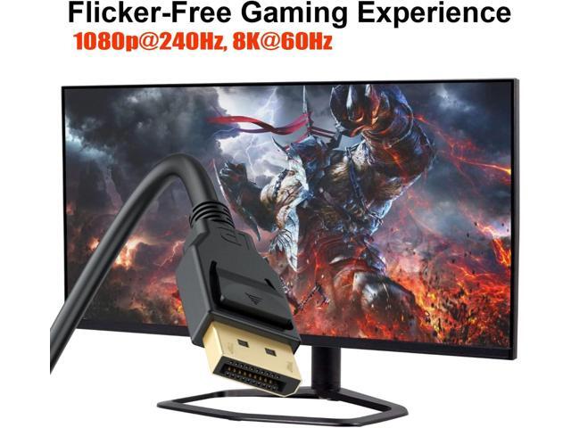8K DisplayPort to DisplayPort 1.4 Cable, VESA Certified Display Port Cable 6ft 2-Pack, DP to DP Cable Cord with [1440P@144Hz, 1080P@240Hz,...