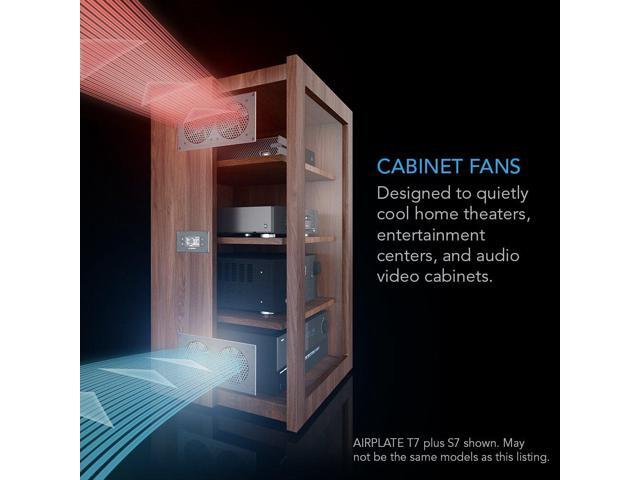 AC Infinity AIRPLATE T8, Quiet Cooling Dual-Fan System 6' with Thermostat Control, for Home Theater AV Cabinets