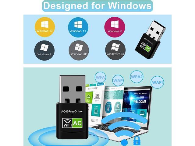 USB WiFi Adapter, 600Mbps Mini Wireless WiFi Network Adapters for Desktop Computer/Notebook PC, Dual Band 5G+2.4G WiFi Dongle Laptop External...