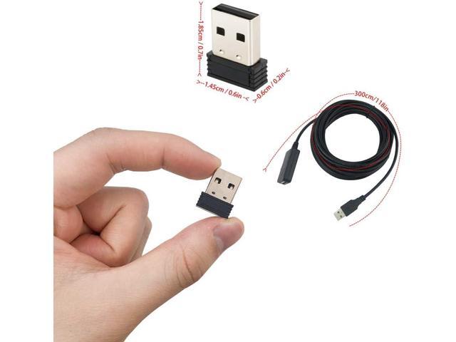 USB ANT+ Stick Dongle Adapter Wireless Receiver for Zwift, TheSufferfest, TrainerRoad, Rouvy to Upgrade Bike Trainer (with 3 Meters Extension Cable)