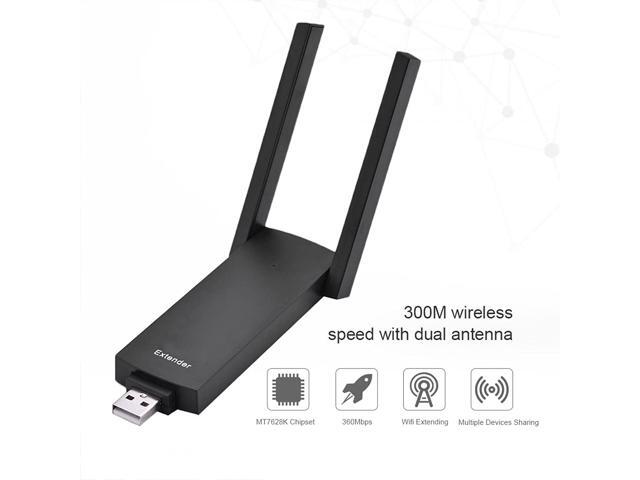WiFi Extender, 300Mbps USB WiFi Network Signal Range Extender Wireless Internet Booster Dual Antenna Wireless Router Repeater AP Amplifier