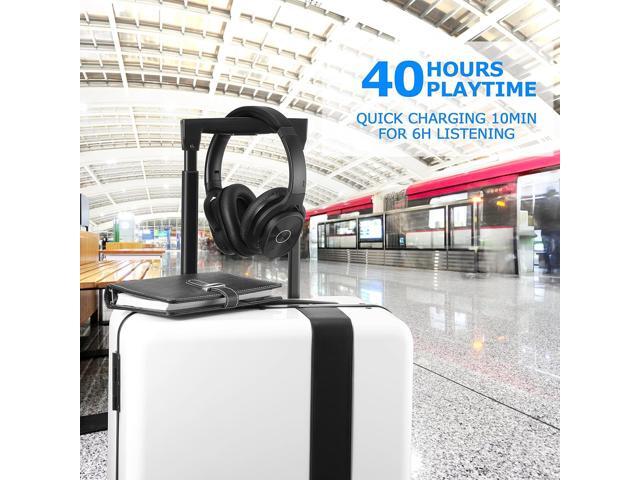 ZIHNIC Active Noise Cancelling Headphones, 40H Playtime Wireless Bluetooth Headset with Deep Bass Hi-Fi Stereo Sound,Comfortable Earpads for...