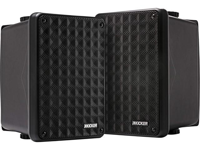 KICKER KB6B 2-Way Full Range Indoor Outdoor Speakers (Pair) Weatherproof Speakers for Patio Garage Poolside in-Home, 6.5 inch woofer, 2x5 inch Horn...