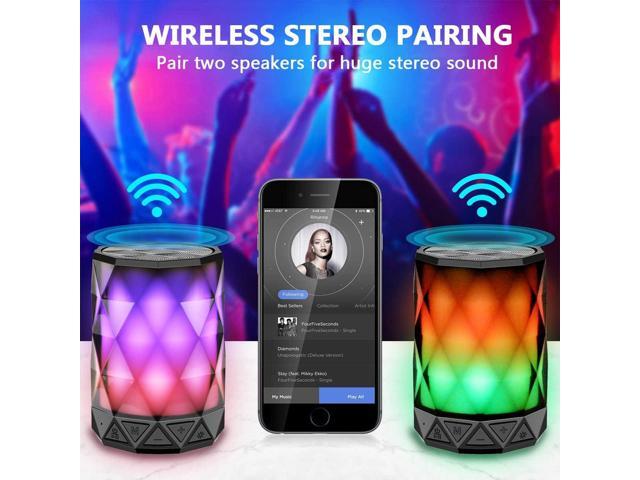 LFS Portable Bluetooth Speakers, Night Light Waterproof, Lightweight Portable Speakers for Travel, Pool, Beach, Biking, Kayak, Gifts for Kids, Women