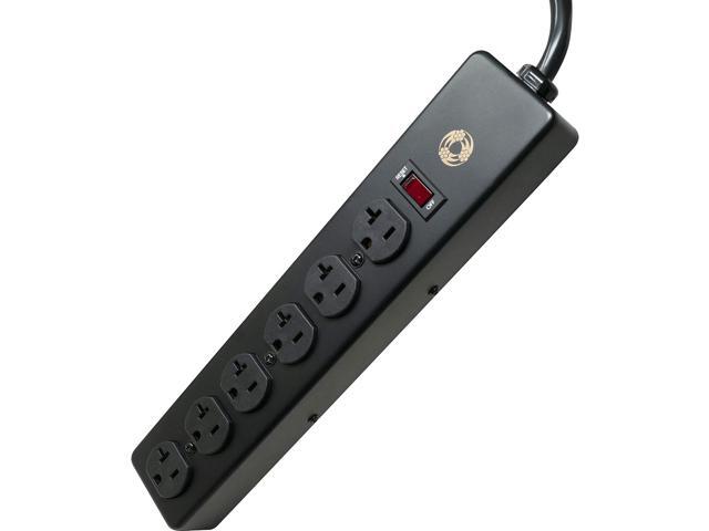 Southwire Mountable Power Strip, 20 AMP, NEMA 5-20 Plug & Receptacle, 6 Outlet, All Metal for Garage and Equipment Use, 6FT 12/3 Extension Cord, Black