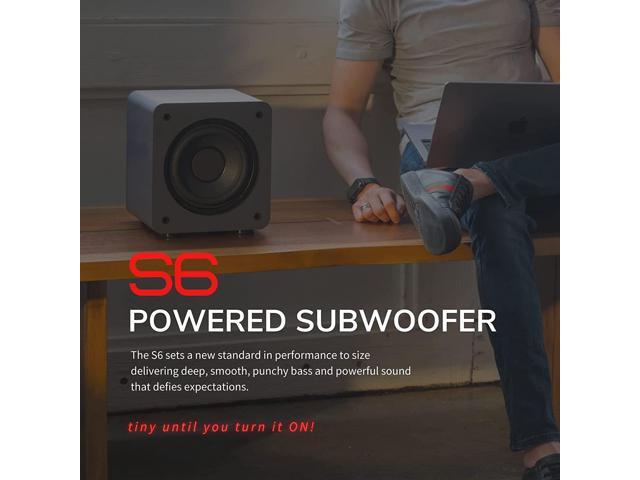 Audioengine S6 210 Watt 6' Compact Powered Subwoofer, Powerful Bass in a Small Package