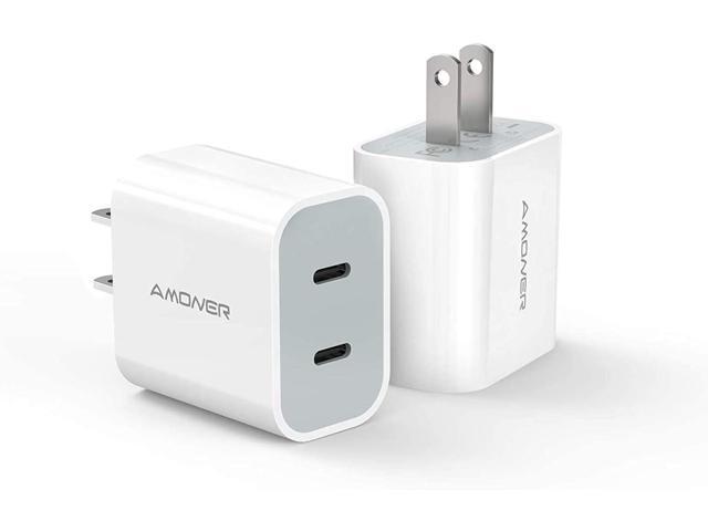 USB C Charger, Amoner 2Pack Type C Fast Charger, Dual Port 25W PD Fast USB C iPhone Wall Charger Compatible with iPhone 16/16...