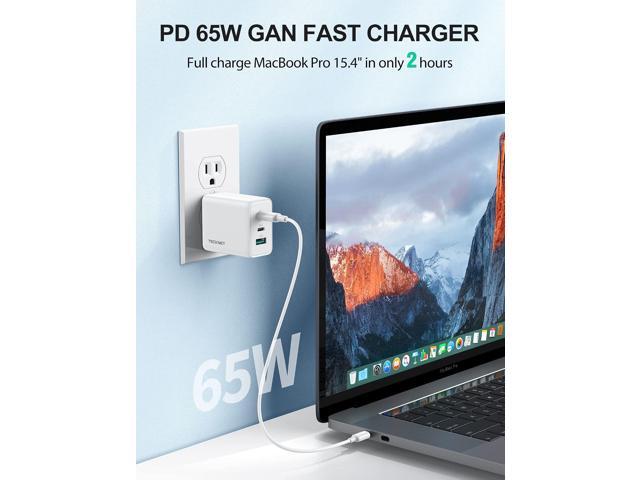 TECKNET USB C Charger 65W PD 3.0 GaN Charger Type C Foldable Adapter with 3-Port Fast Wall Charger Compatible with iPhone 16 Pro Max/16 Plus/16...